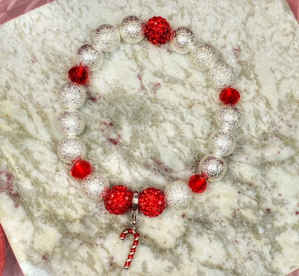 Stardust & Red Holiday Stackable Bracelets