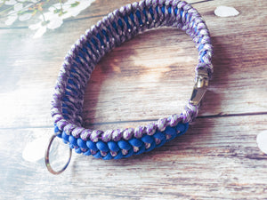 Trilobite Dog Collar Purple, White & Blue