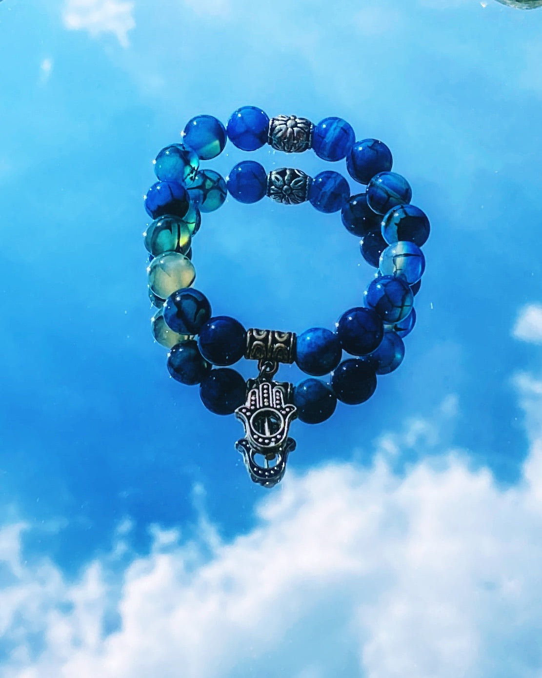 Blue Dragon Vein Agate bracelet