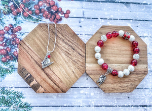 Stardust & Red Holiday Stackable Bracelets